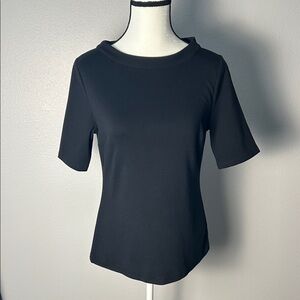 Mockneck Top with Buttons Down Back